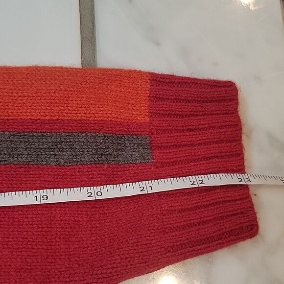 Merrell Mens red wool quarter zip sweater Size L - Picture 9 of 9